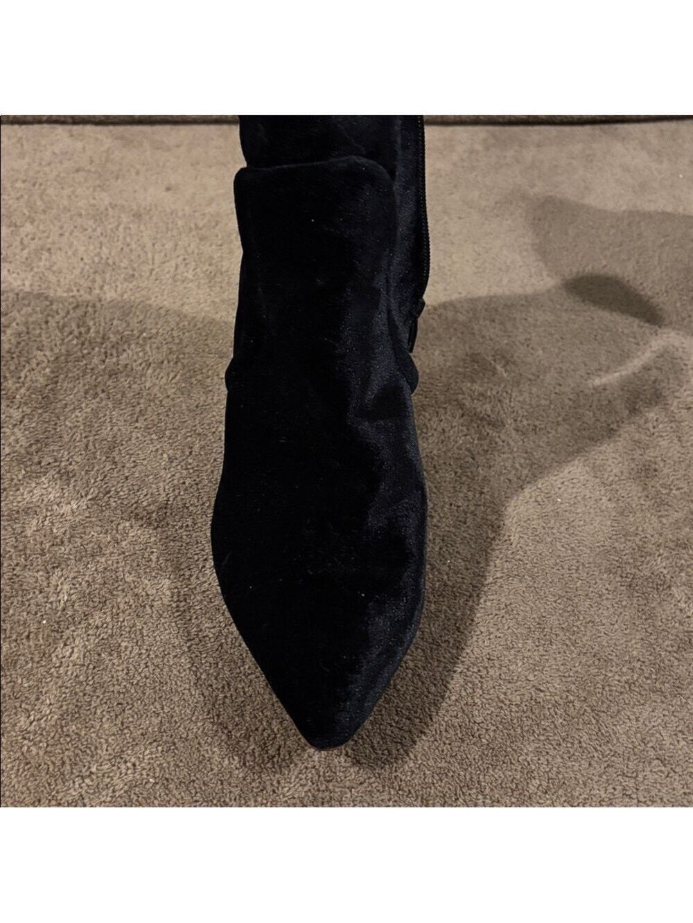 Betsey Johnson Kacey Black Velvet Pointed Toe Ankle Booties - Size 9 - Picture 6 of 11